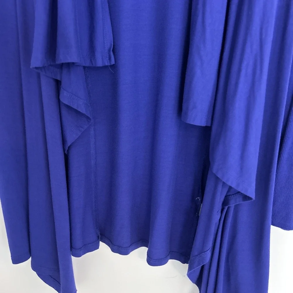 Coldwater‎ Creek Women's M Royal Blue Long Sleeve Waterfall Drape Cardigan Light